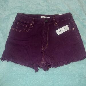 Pacsun high rise festival violet denim shorts
